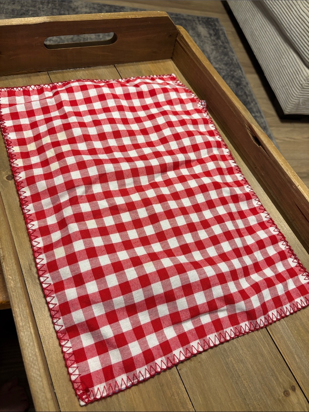 Handmade Blue Patchwork Style Farmhouse Cottagecore Quilted Placemats Set of 2 - Picture 5 of 5